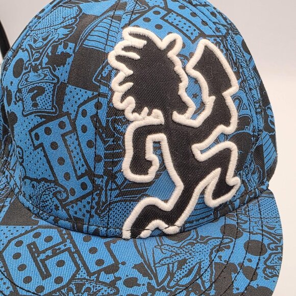 Insane Clown Posse Hat Cap Fitted Mens Small Blue Black Embroidered Hatchetman - Picture 2 of 8